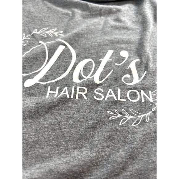 Bella-Canvas Girls Short Sleeve Graphic Tee Dots Hair Salon Gray Size S 6/8 - Picture 6 of 7